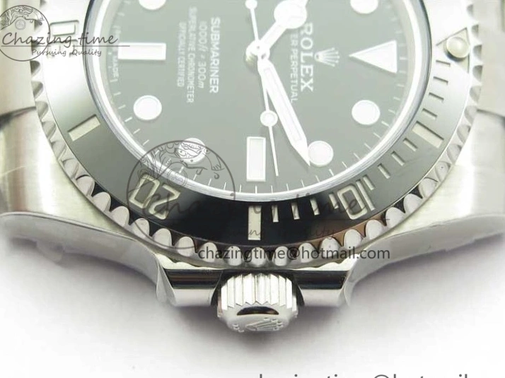 1221 Submariner 114060 No Date Black Ceramic ZZF 904L 1:1 Best Edition on SS Bracelet A Original 2989
